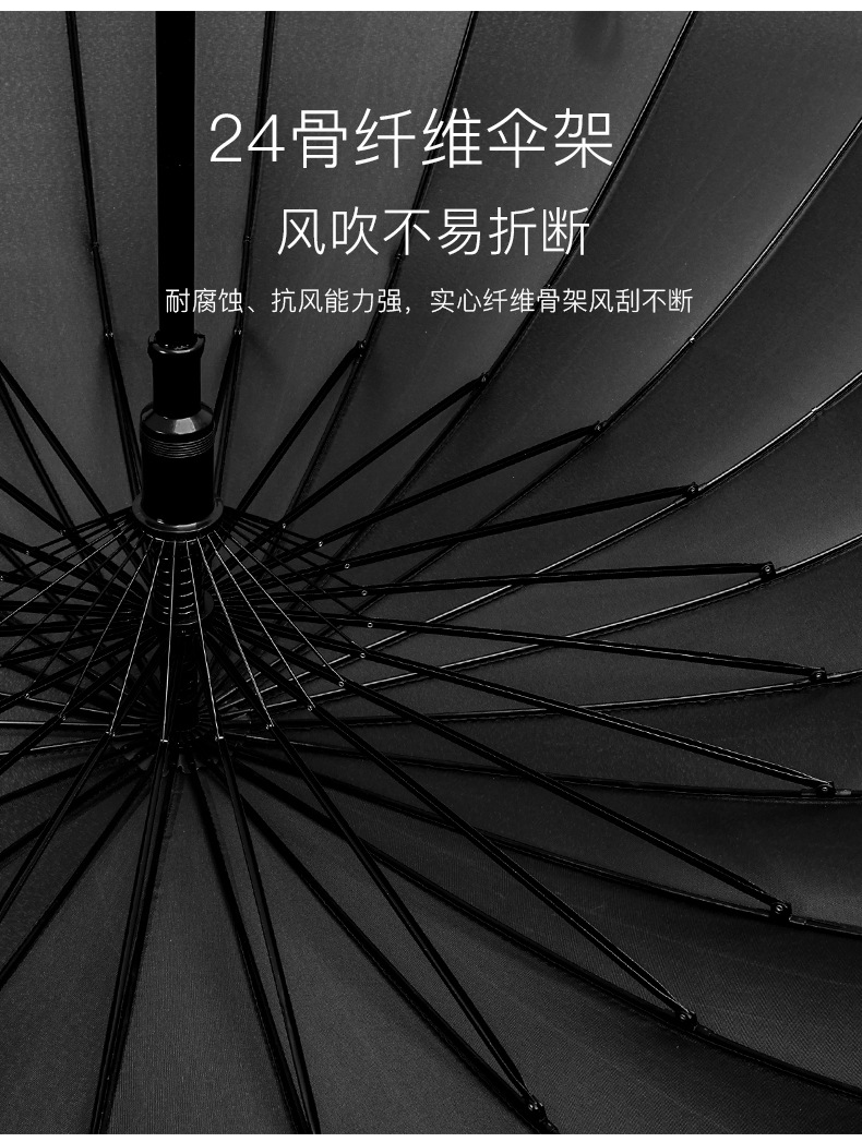 24骨长柄伞抗暴风晴雨两用伞加大双人商务直杆高尔夫伞广告印刷详情17