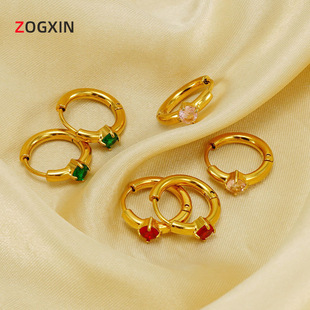 钛钢2023网红爆款小众设计感耳环女欧美复古风五角星耳圈耳饰批发详情6