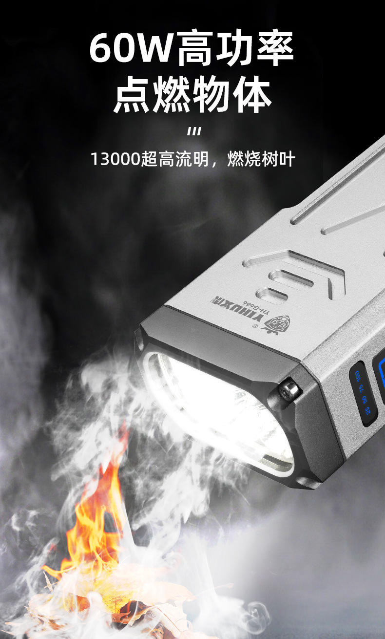 跨境抖音新款G999定焦月光宝盒13000流明远射充电宝10000毫安详情4