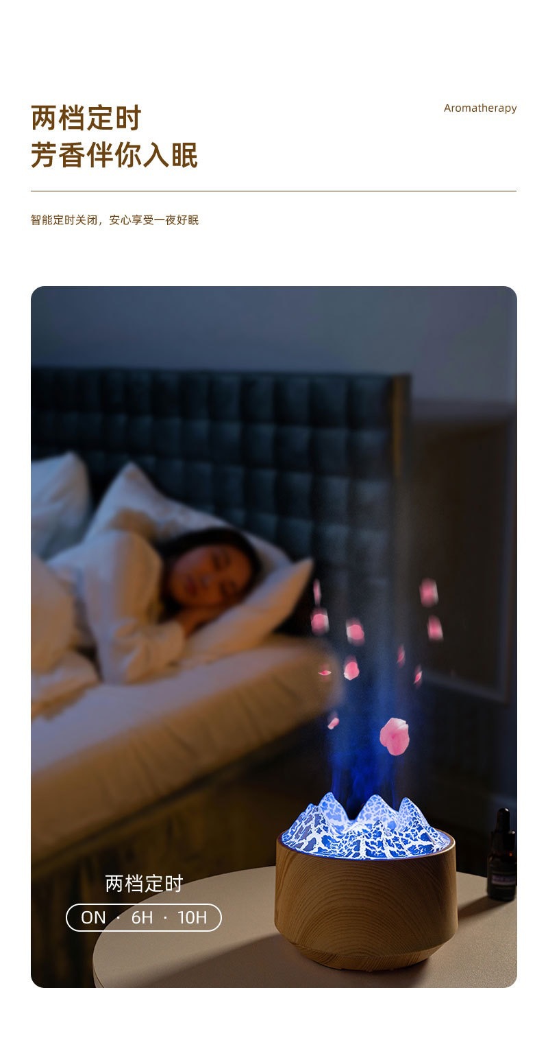 New small flame aroma diffuser, desktop silent air humidifier, super thick fog volume ambient light aroma diffuser wholesale pic 10