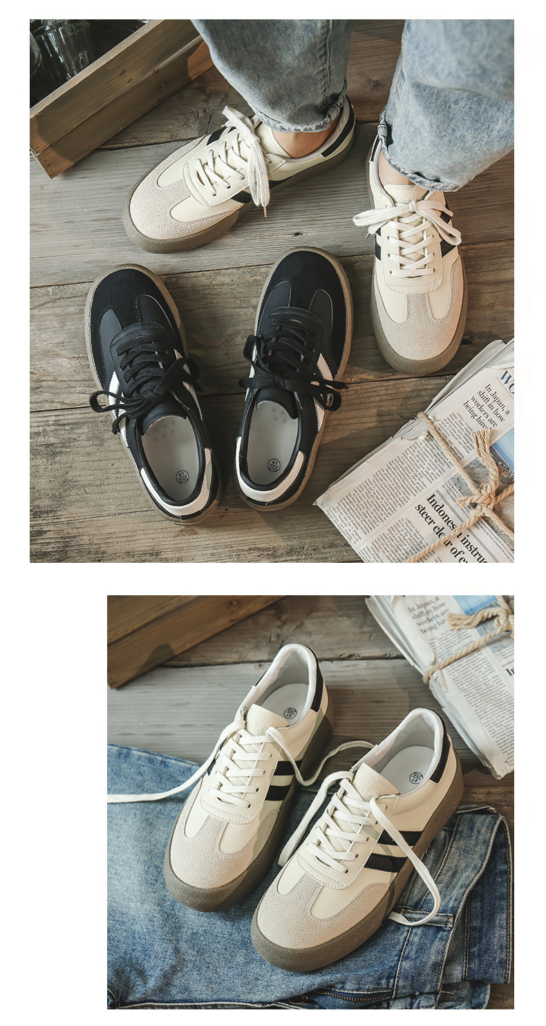 男女同款真皮德训鞋2024新款爆款情侣复古德训小白鞋男新款帆布鞋详情2