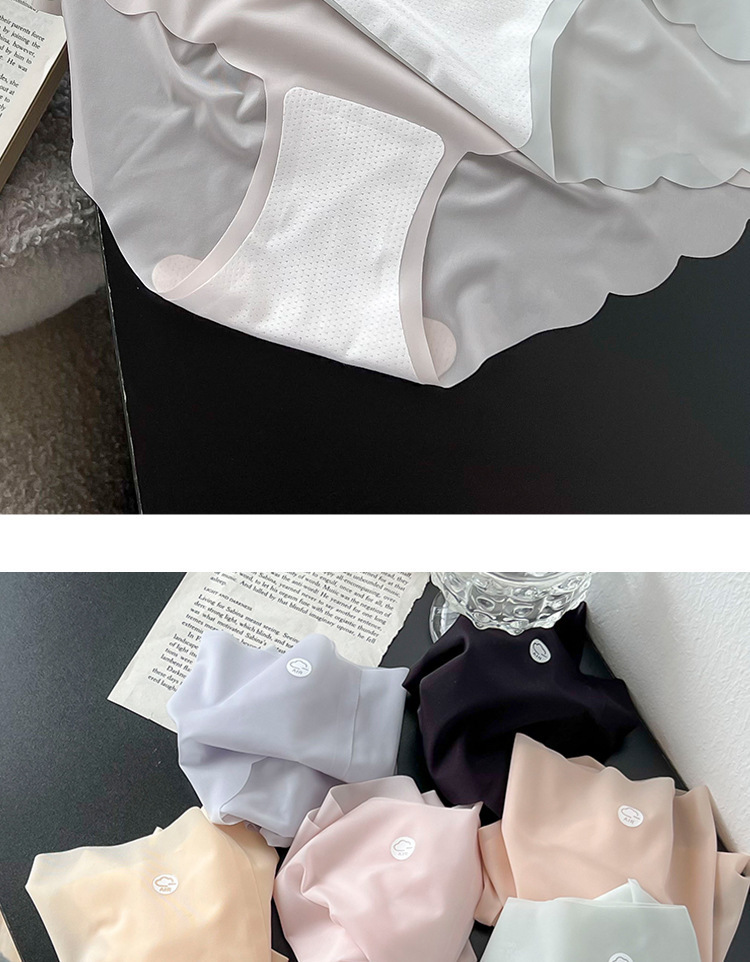 超薄纯色冰丝内裤面膜内裤女中腰夏季透气薄款柔软日系蚕丝裤代发详情14