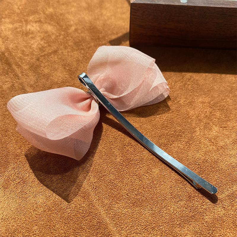 虞书欣同款粉色蝴蝶结发夹高级感精致可爱甜美鸭嘴夹头饰2025新款详情6