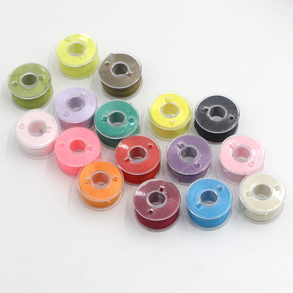 厂家批发家用缝纫机梭芯彩色绕线梭心25/36格梭心套装彩色缝纫线详情24