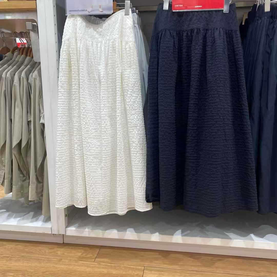 日单女装休闲泡泡纱长裙显瘦半身裙a字裙25春季新款477691 475858详情3