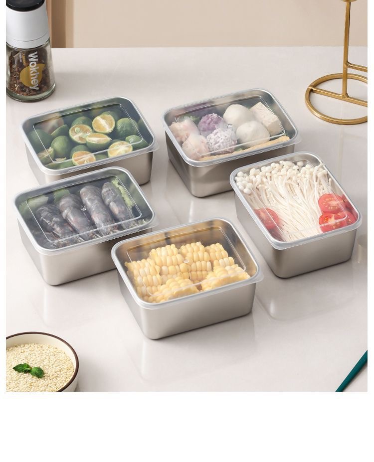 Stainless steel food storage boxes, sealed food boxes with LIDS, refrigerator storage boxes, outdoor street food boxes, bento boxes, lunch boxes pic 13