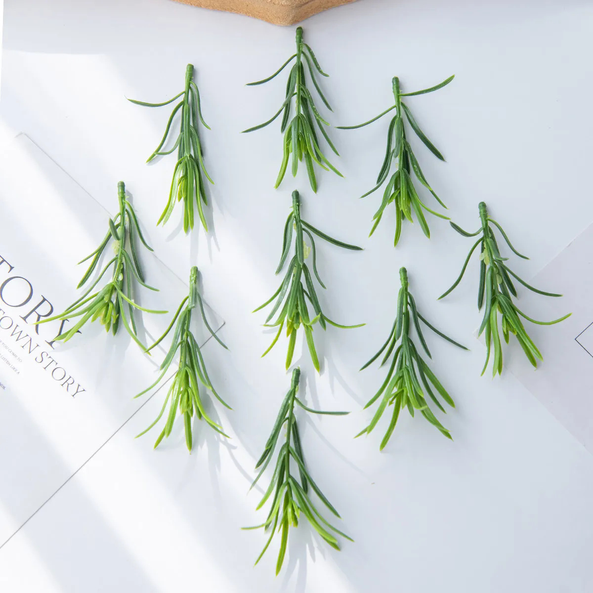 尤加利枝仿真绿植配件田园花枝装饰办公文化园艺蕨类松柏叶批发详情1