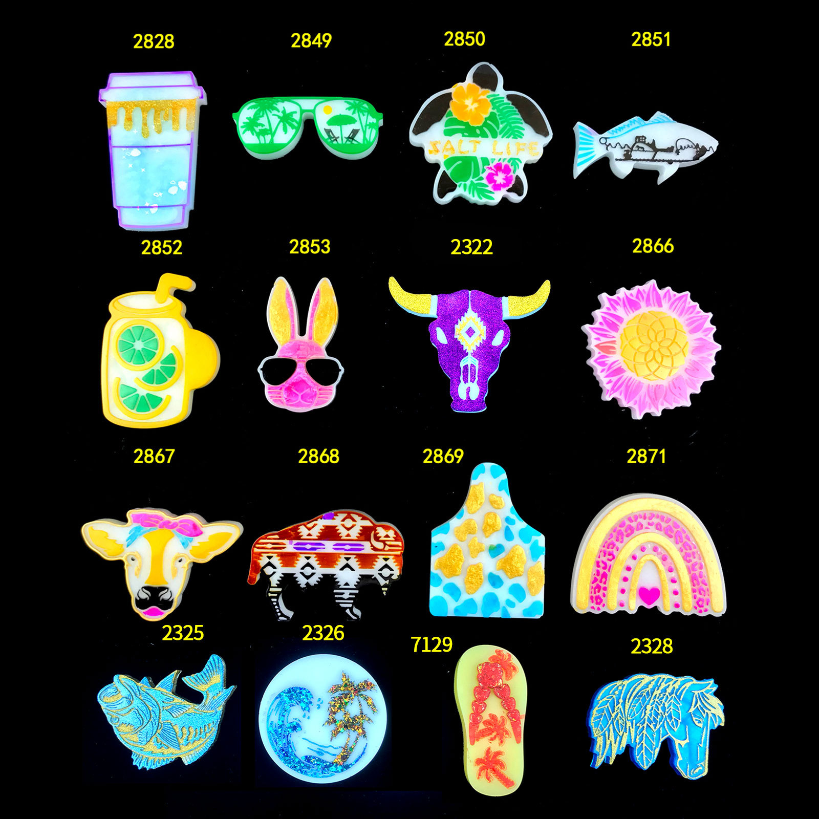 155款彩虹香薰滴胶模具太阳花车载香薰模具牛头石膏蜡烛硅胶模具详情7