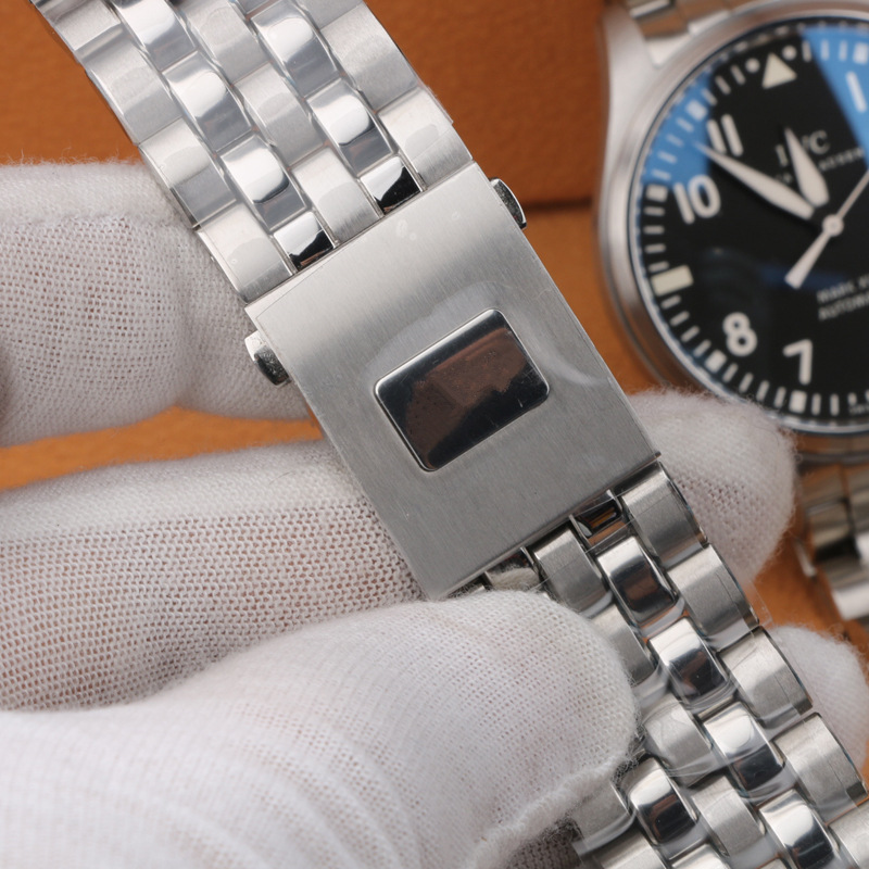 适用万-国飞行员梯形钢带手表带快拆表链实心不锈钢316折叠扣20详情12
