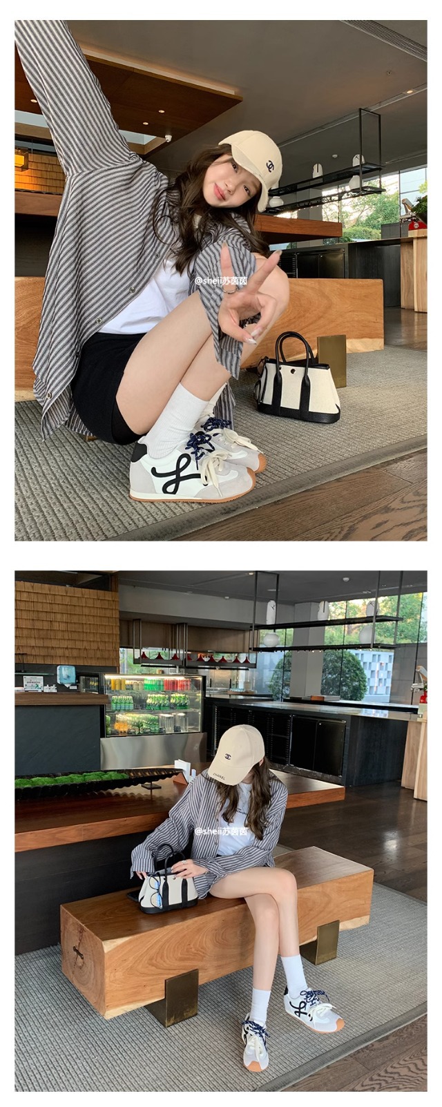 苏茵茵同款7cm内增高版~复古小歪头鸳鸯鞋带休闲鞋德训鞋女阿甘鞋详情11