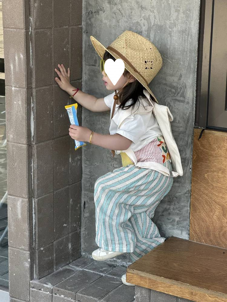 童装儿童套装夏季男女童卡通短袖T恤上衣条纹防蚊裤两件套薄Z034详情2