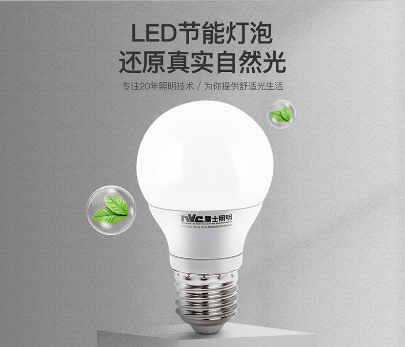 NVC Lighting LED Bulb E27 screw-top ultra-bright household energy-saving bulb spiral high-power light source column type pic 2