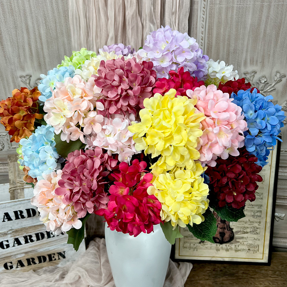仿真3头糖果绣球假花婚庆用花束手工花艺婚礼堂造景diy花墙地排花详情5
