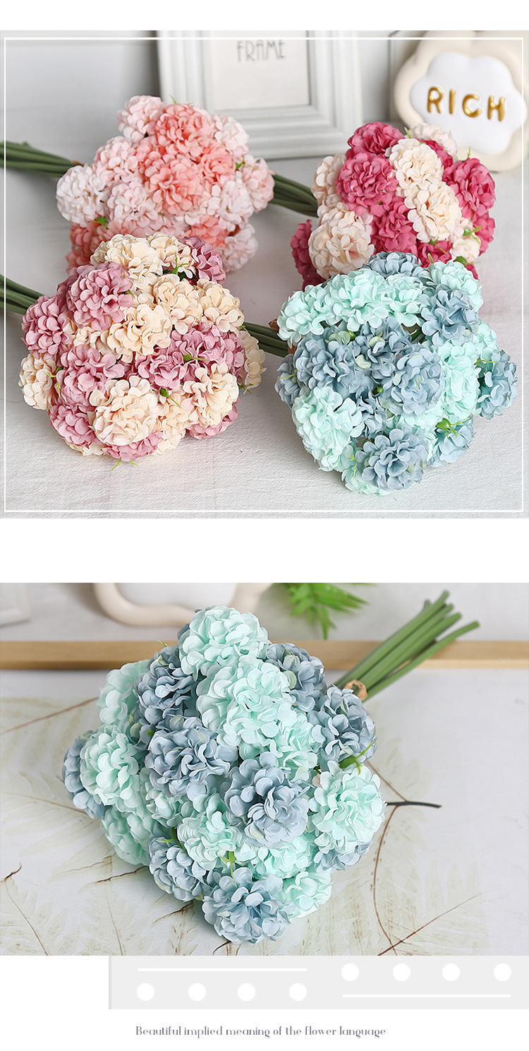 仿真花束27头手捧油画绣球假花婚礼家居装饰摄影道具高级感成品工艺品礼品详情3