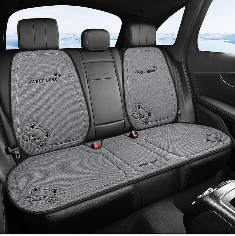 座椅垫座垫亚麻单片座椅套后排驾驶车坐垫四季通用卡通车内汽女士详情31