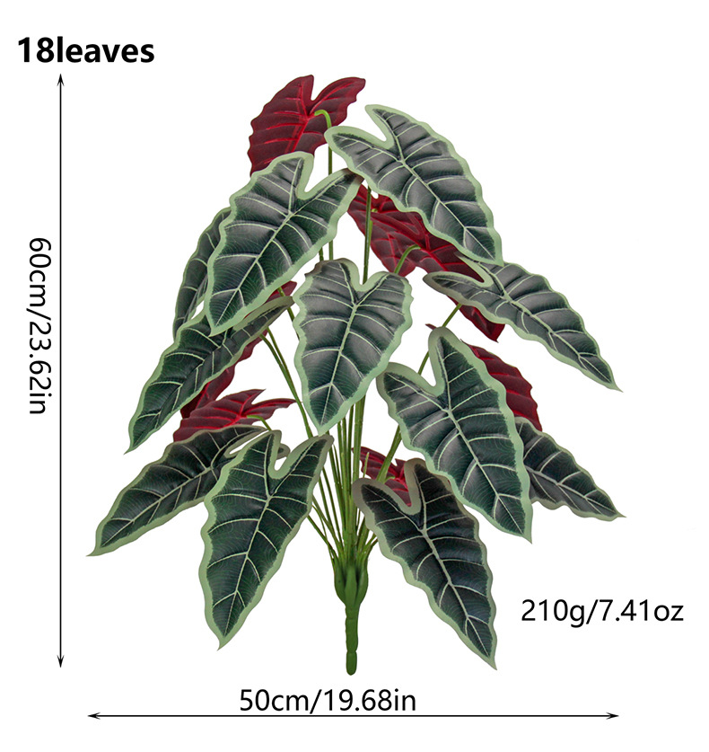 Artificial green plant 18-leaf lucky lily, plastic plant for living room, dining room, table, flowerpot decoration, outdoor garden landscaping pic 2