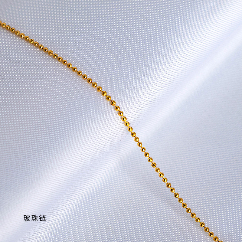 18K gold plain chain necklace for women, O-shaped chain, collarbone chain, snake bone, colored gold, titanium steel, fine single chain, rose gold, no pendant pic 11