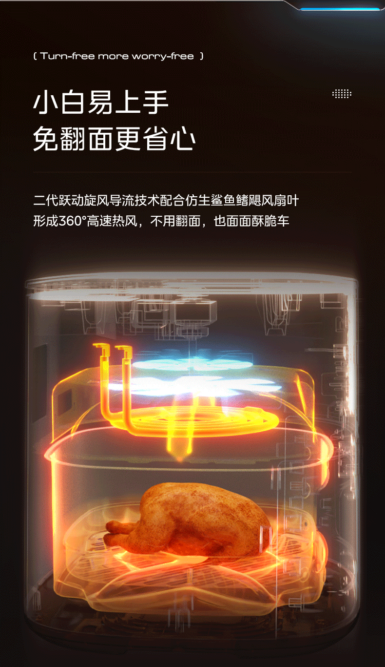 Midea air fryer, household electric fryer, no need to flip, steam tender frying and roasting, 6L5 large capacity oven KZC5089 pic 8