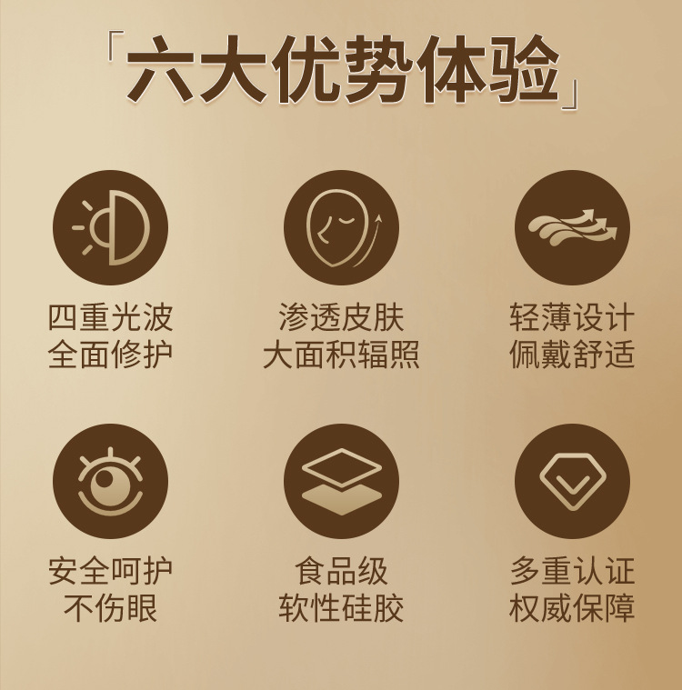 定制3D立体光子面罩磁吸无线LED红蓝黄光850nm美容仪跨境美容面罩详情1