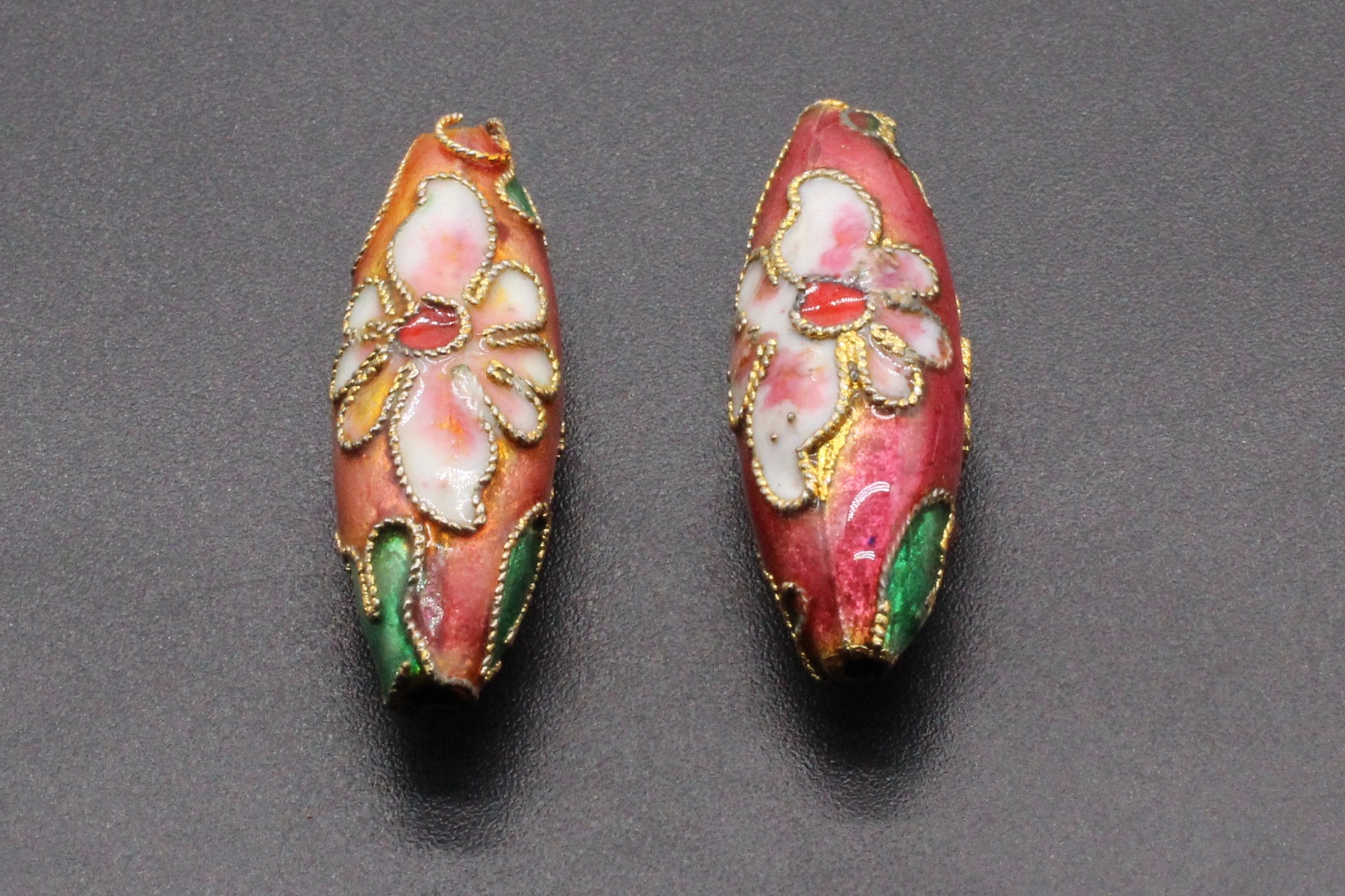 Traditional high-temperature enamel DIY jewelry accessories, cloisonne with beads, filigree, silver blue, 27*9 jujube pits pic 8