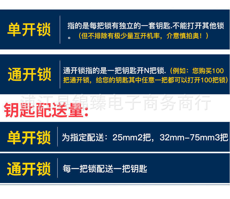 工厂直销仿铜锁一字锁挂锁单开通开家用锁具大门锁防盗迷你小锁头详情3
