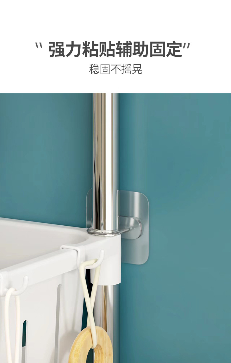 Floor-standing storage rack without drilling, multi-layer household washing machine, bathroom and toilet organization, multi-layer toilet storage rack pic 3