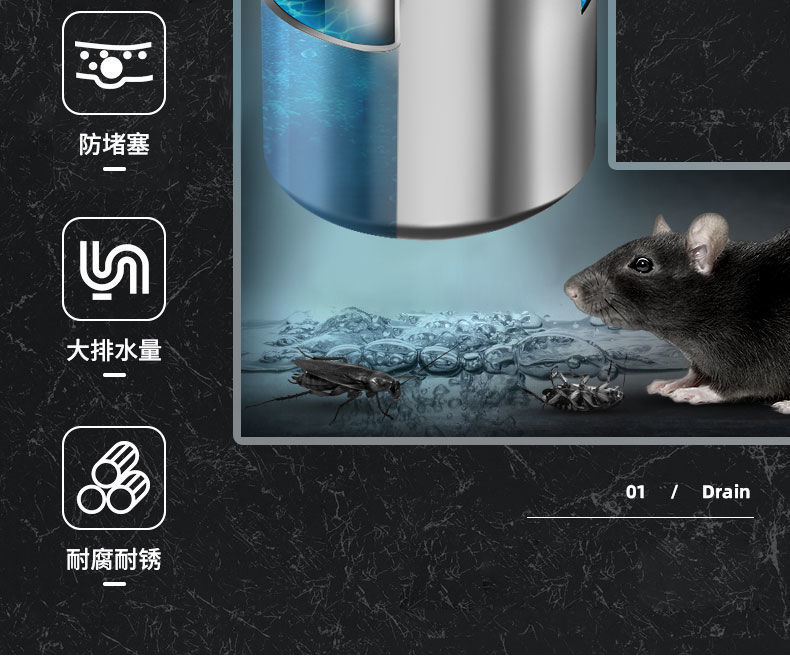 304 stainless steel deodorizer, deodorizer core, washing machine connector, bathroom drain cover, toilet floor drain pic 14