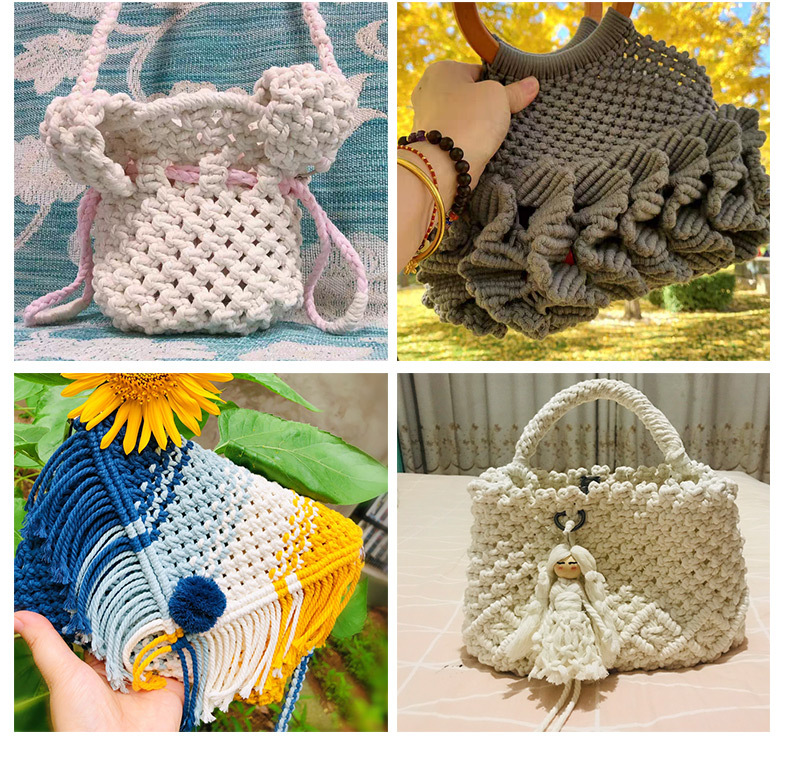 厂家批发彩色棉绳4mm手工编织挂毯装饰材料DIY绳吊牌绳饰品配件详情7