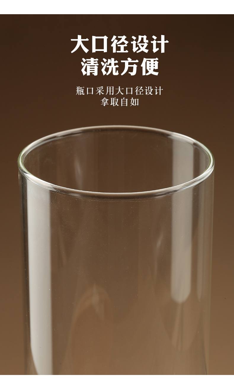玻璃储物罐高硼硅透明带盖茶叶玻璃罐竹木储物罐收纳日用厨房详情8