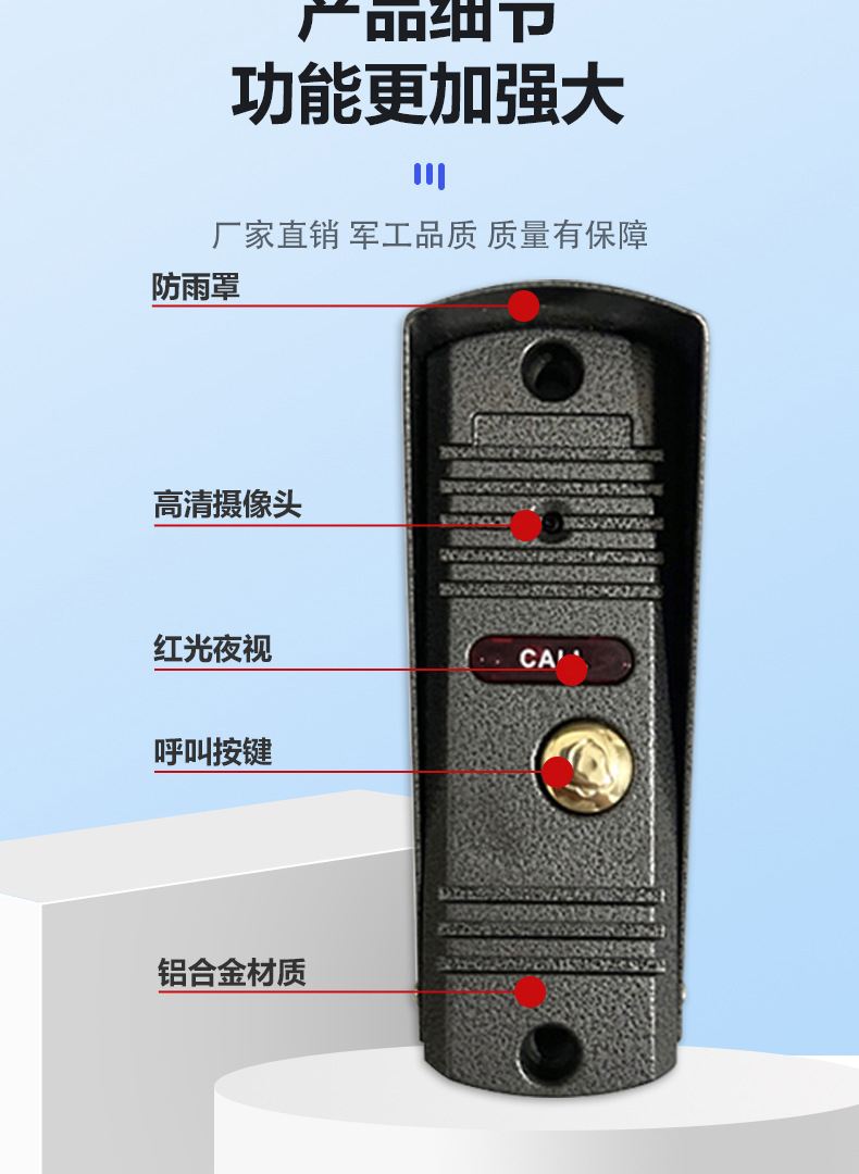 Factory direct sales of smart video doorbells, graffiti WIFI remote unlocking, home monitoring video intercom, card swiping system, wholesale doorbells for foreign trade pic 6