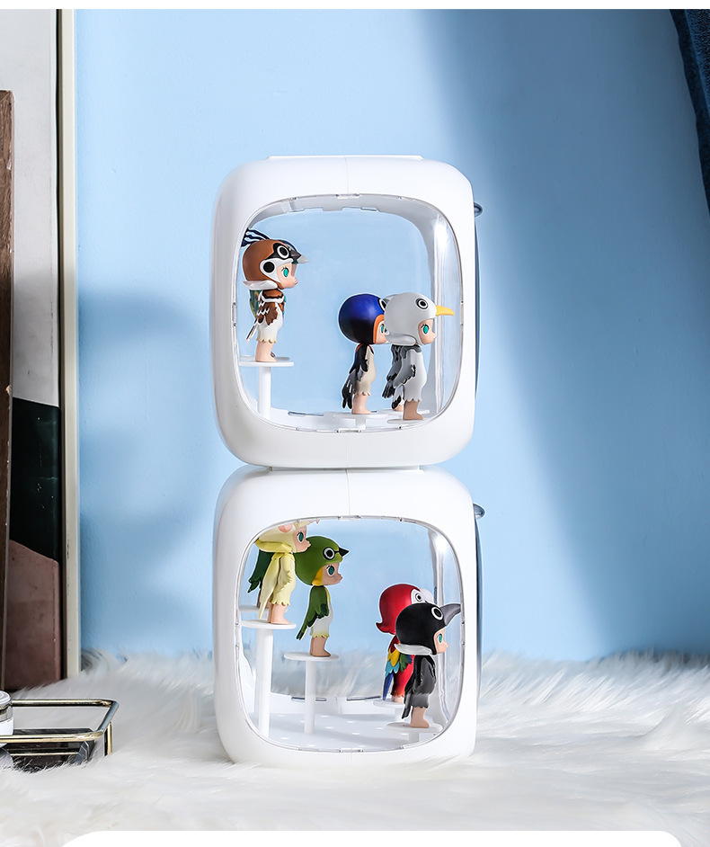 太空舱盲盒收纳盒泡泡玛特展示架透明亚克力盒子手办摆件防尘柜箱详情12