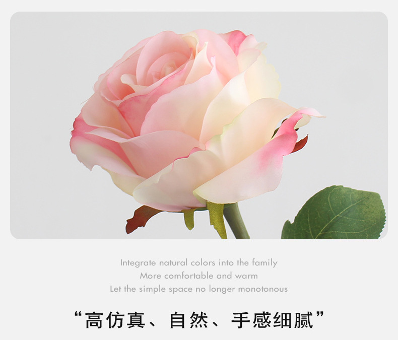 包邮仿真玫瑰单支大花头婚礼装饰假花千层玫瑰景观宠物园艺花卉详情25