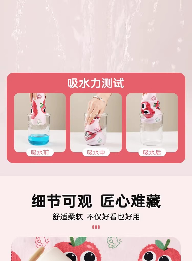 抹布吸水厨房专用洗碗布加厚吸水不易掉毛毛巾清洁擦桌玻璃百洁布详情9