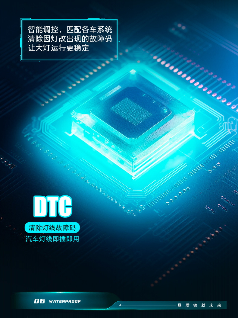 汽车激光大灯强光高亮LED车灯远光近光一体透镜超亮灯泡详情6