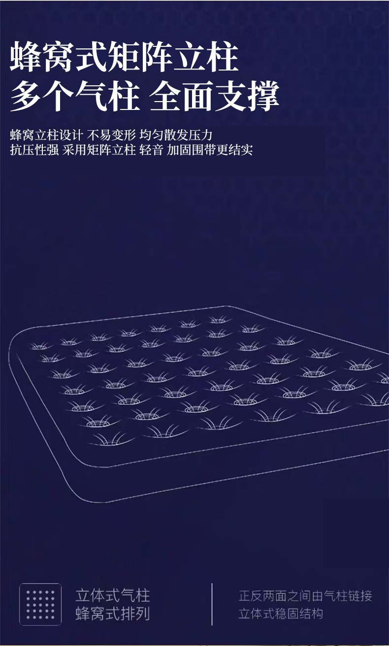 跨境植绒充气床垫户外帐篷用充气床充气陪护床 PVC充气床垫打地铺详情8