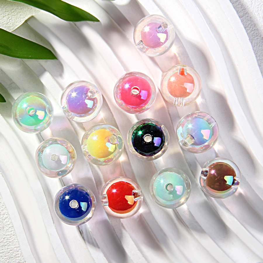 卡16七彩电镀珠中珠手绘珠素材diy手链车挂串珠散珠珠子厂家批发详情12