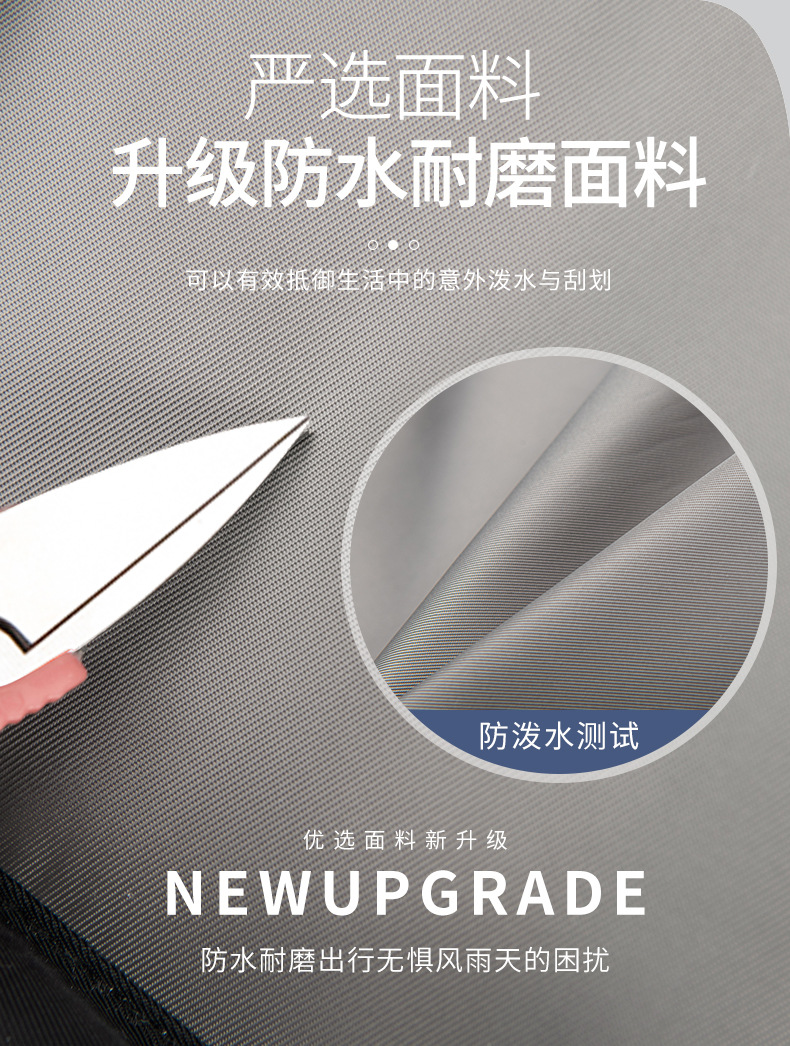 新款男士卷盖双肩包简约时尚大容量学生书包卷顶笔记本电脑旅行包详情4