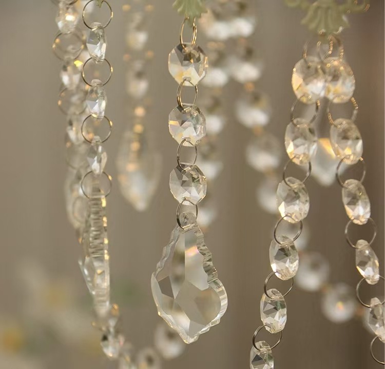 法式奶油风浪漫水晶吊灯美式轻奢玄关过道床头衣帽间公主房灯具详情16