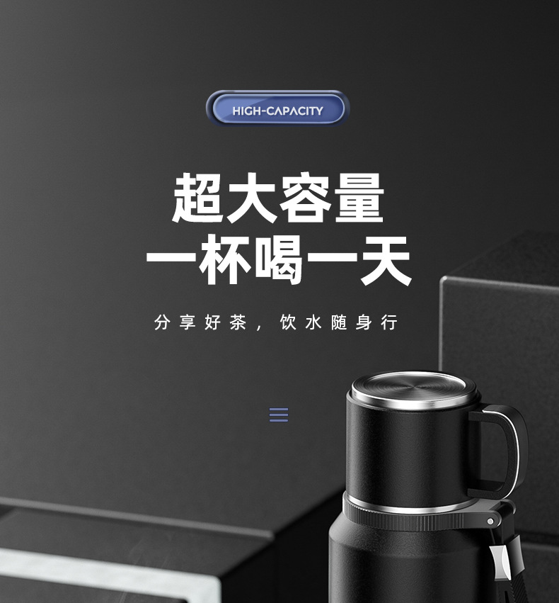 316不锈钢保温杯男款大容量1000ml便携泡茶杯子水壶高档大号水杯详情2