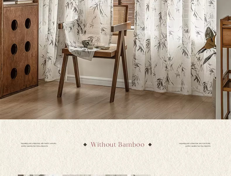 新中式国风印花麻纱水墨竹子高级感法风中古风透光不透人纱帘批发详情21