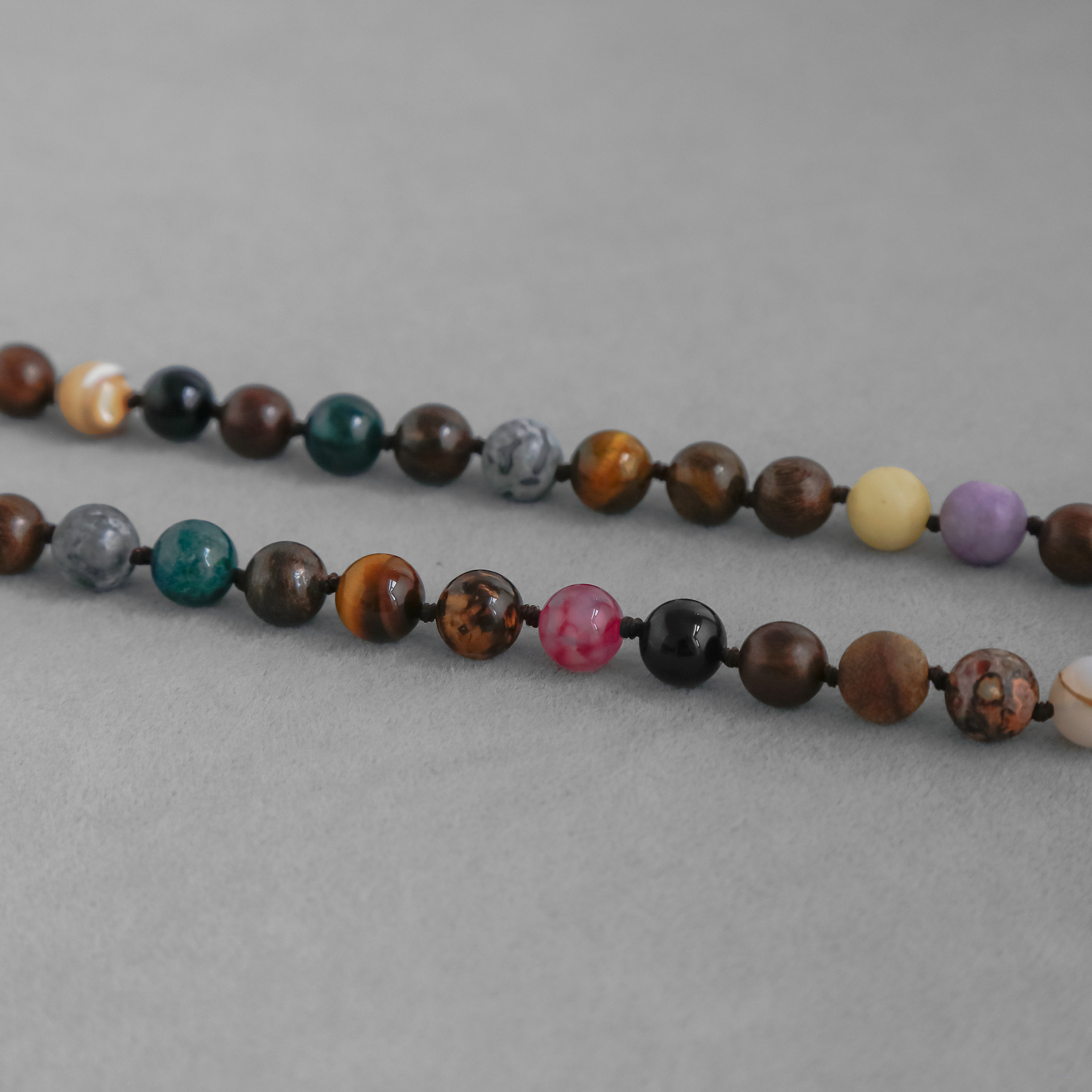 ZIXIU*家沉香木串珠项链新中式董洁同款复古天然石玛瑙串珠锁骨链详情4