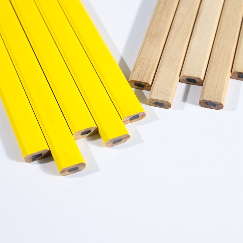 Customized large octagonal woodworking pencils, solid wood oval flat head marker pens, thick lead core, special woodworking pens for construction site marking pic 4