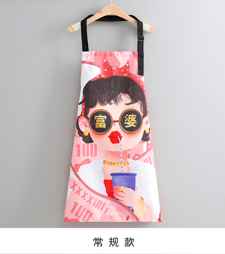 【 Chi Jia 】 Breathable cotton fabric waist wear resistant work clothes for cooking, kitchen and home use, cute and young aprons, stylish for women pic 13