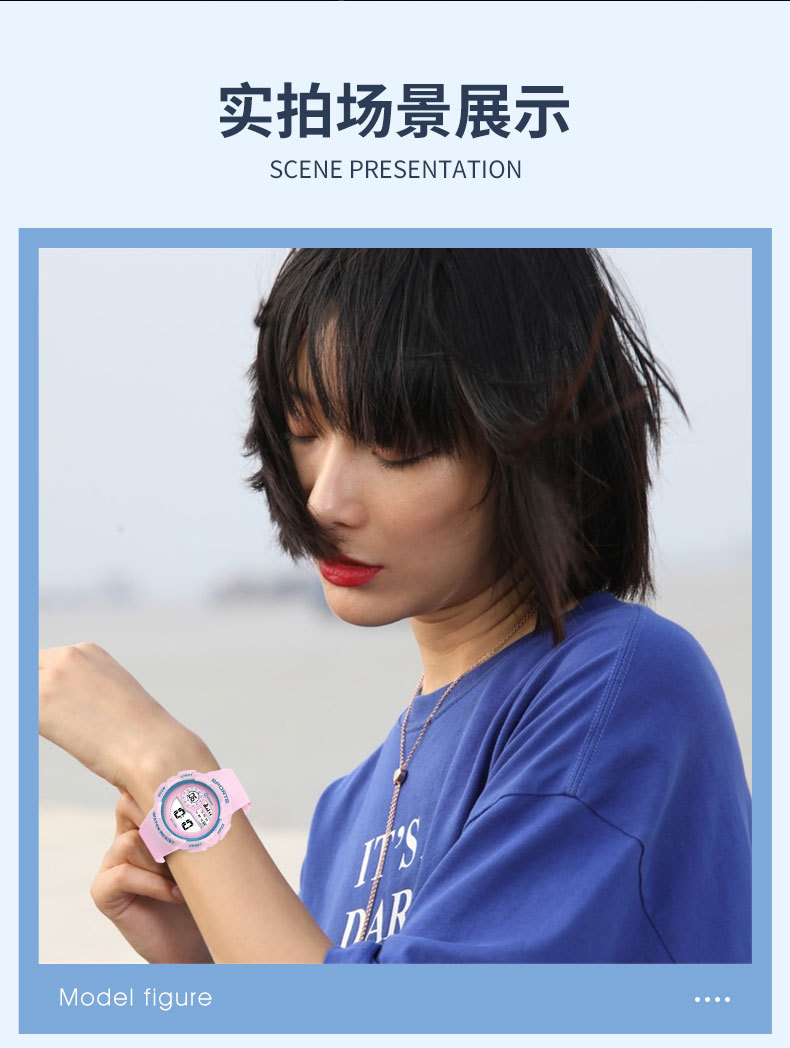 Best-selling electronic wristwatch for high school students, children, men, sports and swimming, waterproof watch with luminous dial for women pic 11