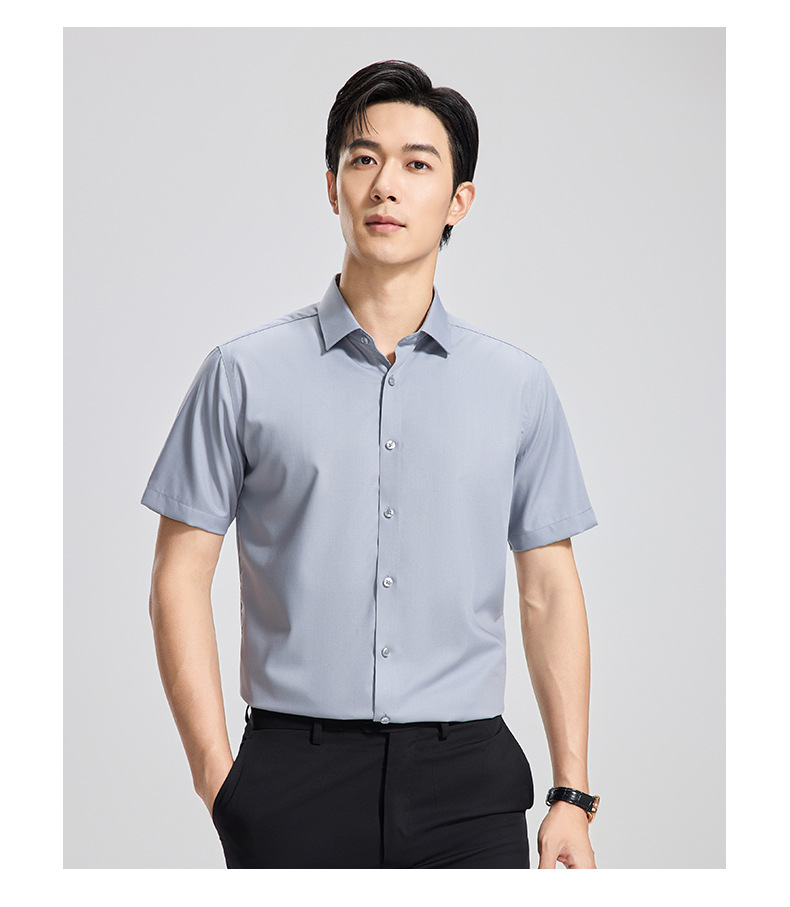 【 Mulberry Silk 】 Short-sleeved shirt for men, wrinkle-free, professional workwear top, summer thin business shirt pic 21