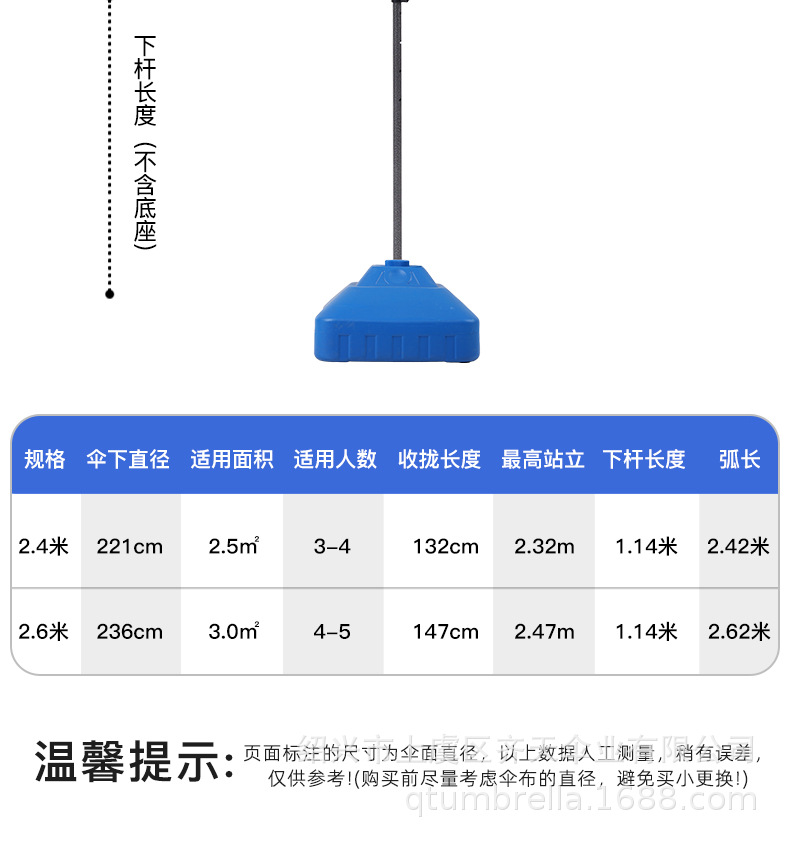 轻量纤维伞架遮阳伞大伞批发太阳沙滩伞摆摊专用广告雨伞定制防晒详情20