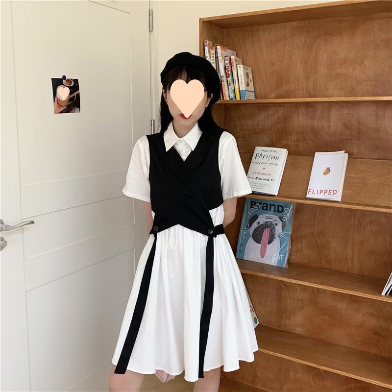 2024新款衬衫裙气质赫本风工装裙法式复古连衣裙收腰显瘦裙子女夏详情15