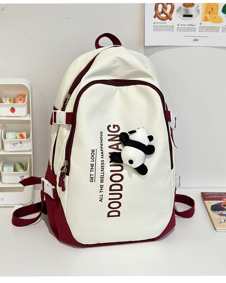 新款时尚休闲书包少女中学生双肩包高颜值大容量情侣双肩电脑包详情33