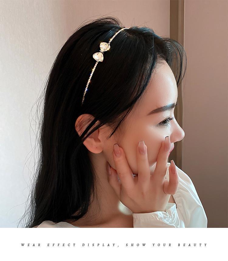 High-end rhinestone bow hair band, a new trendy hair-pressing headband, versatile headwear, simple hair clips, Korean hair accessories pic 9