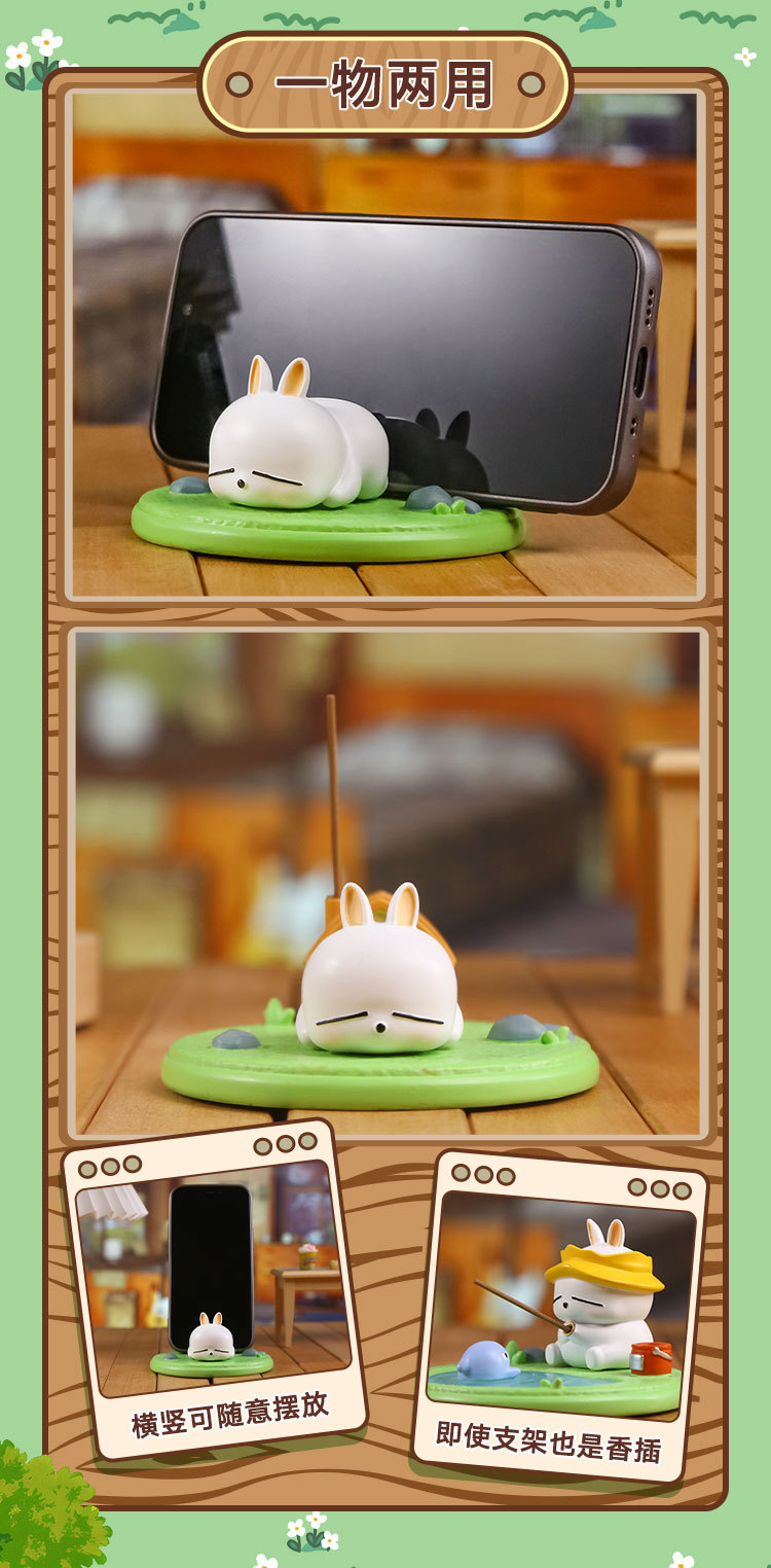 Cartoon Rogue Rabbit mobile phone stand ornament, a Douyin hit Rogue multi-purpose mobile phone stand creative stand ornament pic 9